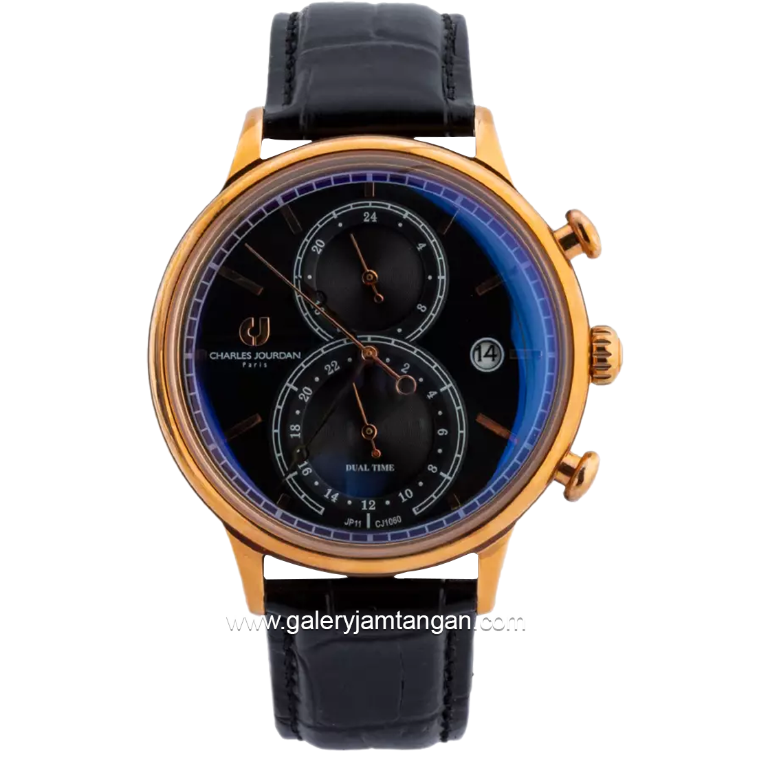 CHARLES JOURDAN CJ1060-1532M Rose Gold Leather Strap