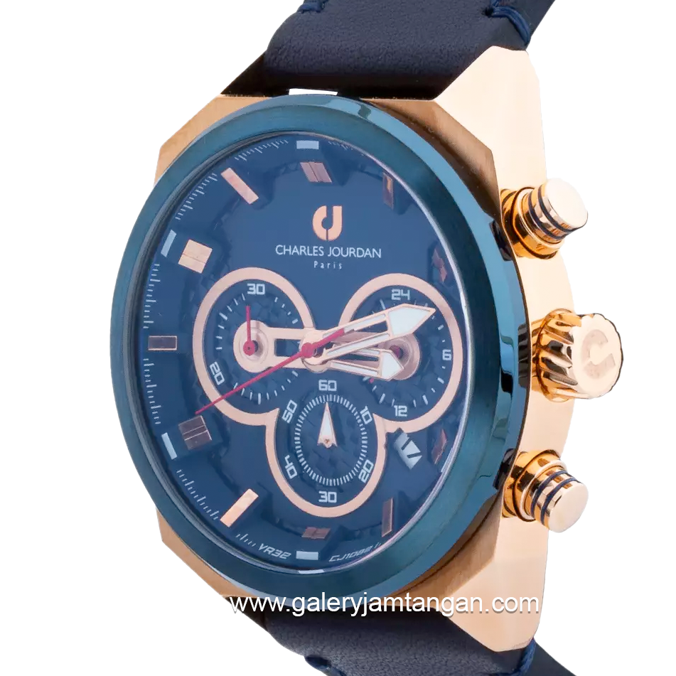 CHARLES JOURDAN CJ1082-1582C Blue Rubber Strap