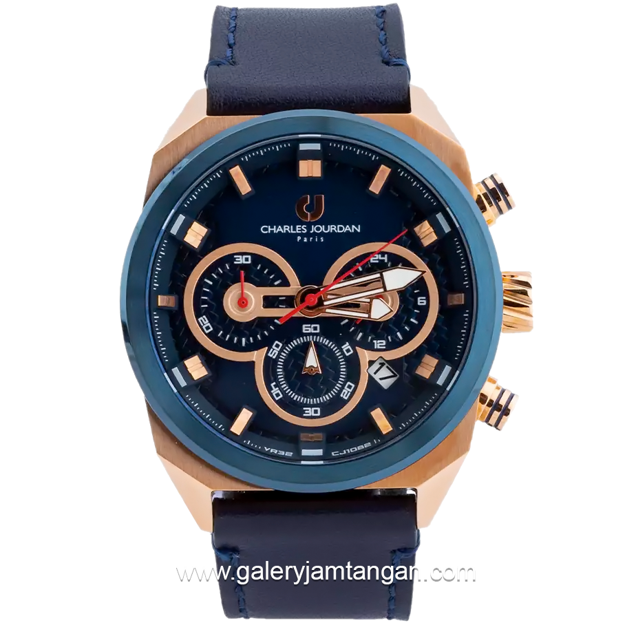 CHARLES JOURDAN CJ1082-1582C Blue Rubber Strap