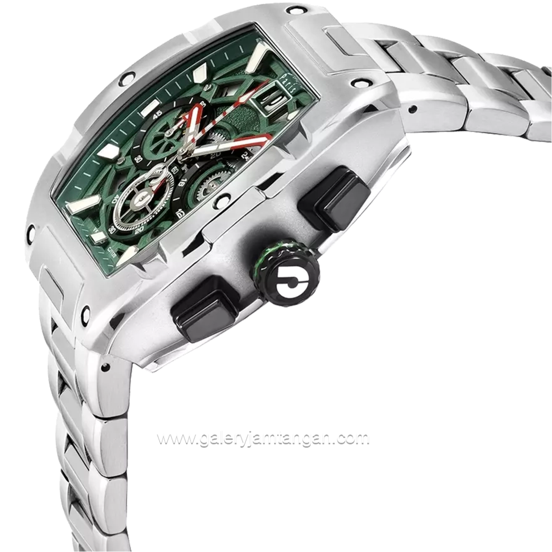 CHARLES JOURDAN CJ1120-3392C Silver Dial Green Stainless Steel