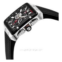 CHARLES JOURDAN CJ1122-1332C Black Silver Rubber Strap