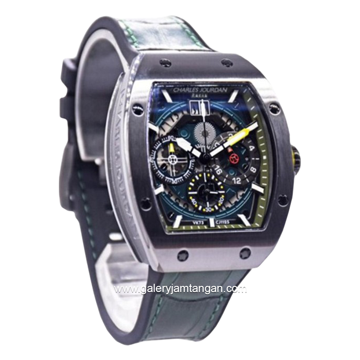 CHARLES JOURDAN CJ1125-3782C Black Dial Black Leather Strap