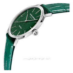 CHARLES JOURDAN C1124-1392 Green Silver Leather Strap