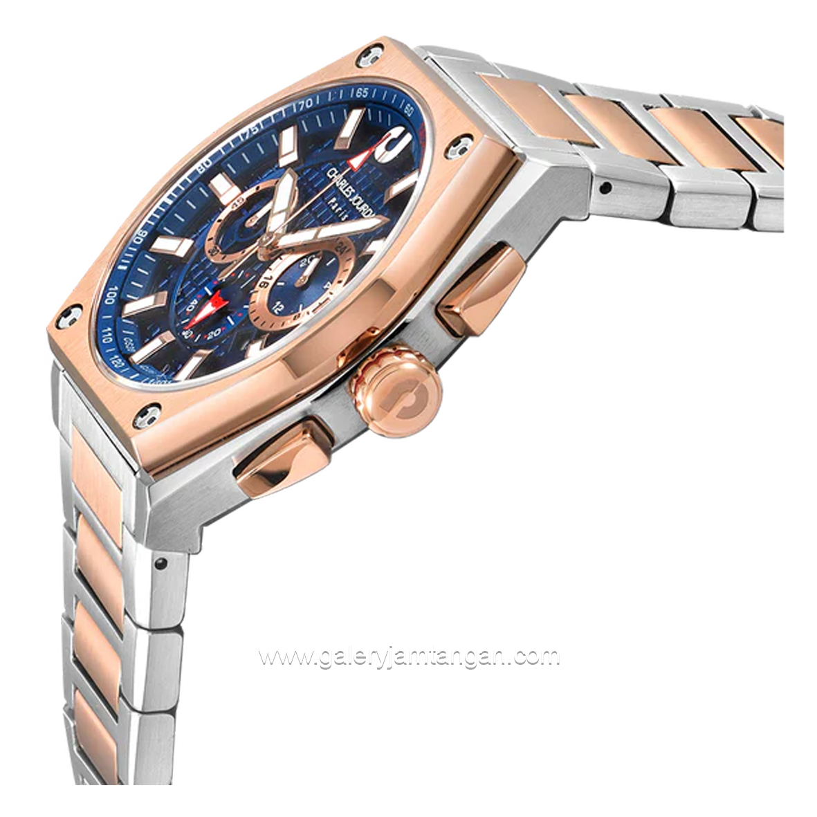 CHARLES JOURDAN CJ06-1682LE Watch Limited Edition Silver Combinasi Rosegold Dial Blue