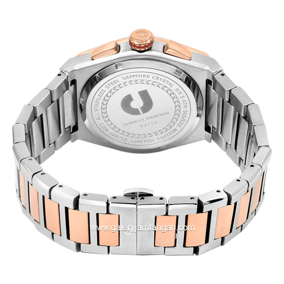 CHARLES JOURDAN CJ06-1682LE Watch Limited Edition Silver Combinasi Rosegold Dial Blue