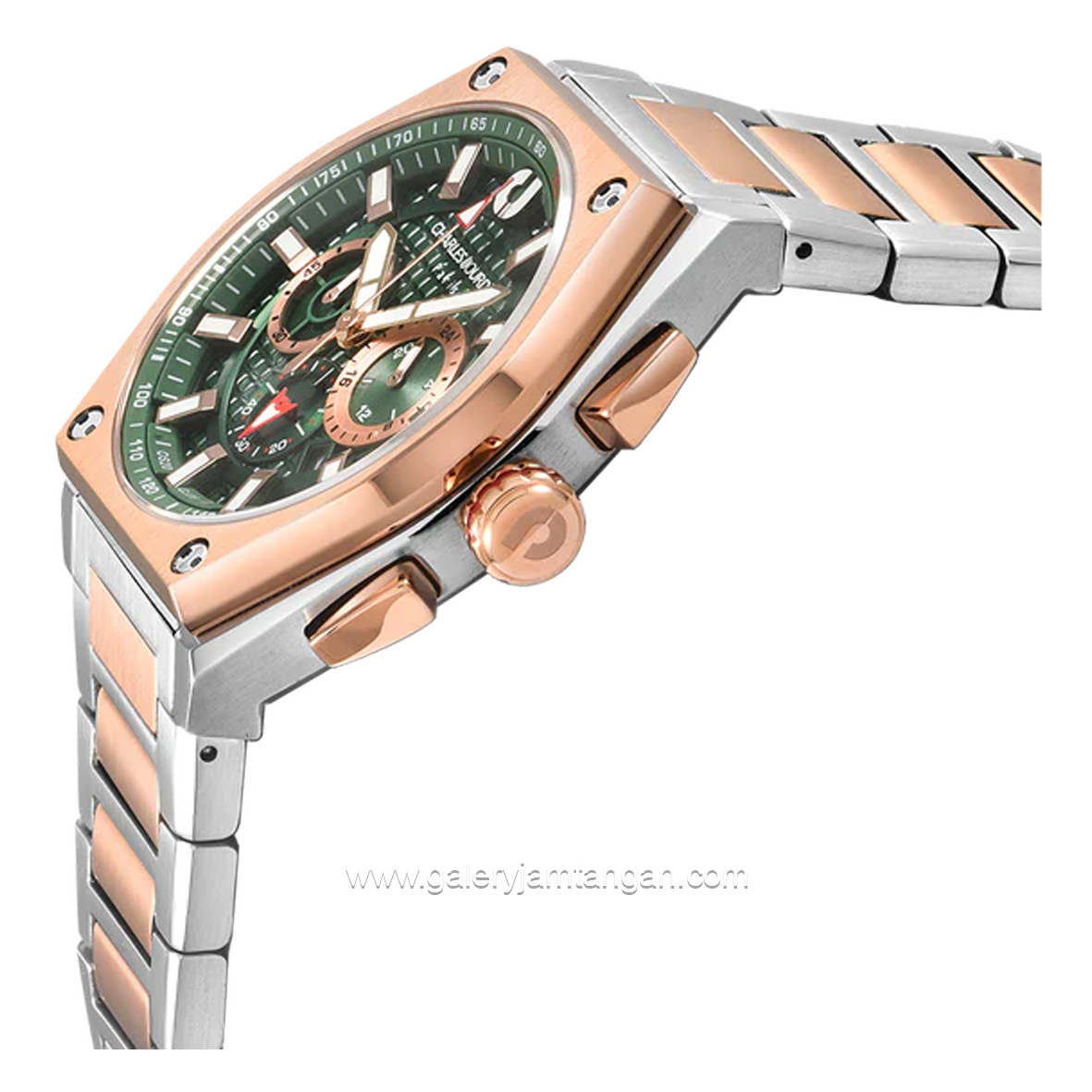 CHARLES JOURDAN CJ06-1692LE Watch Limited Edition Silver Combinasi Rosegold Dial Green