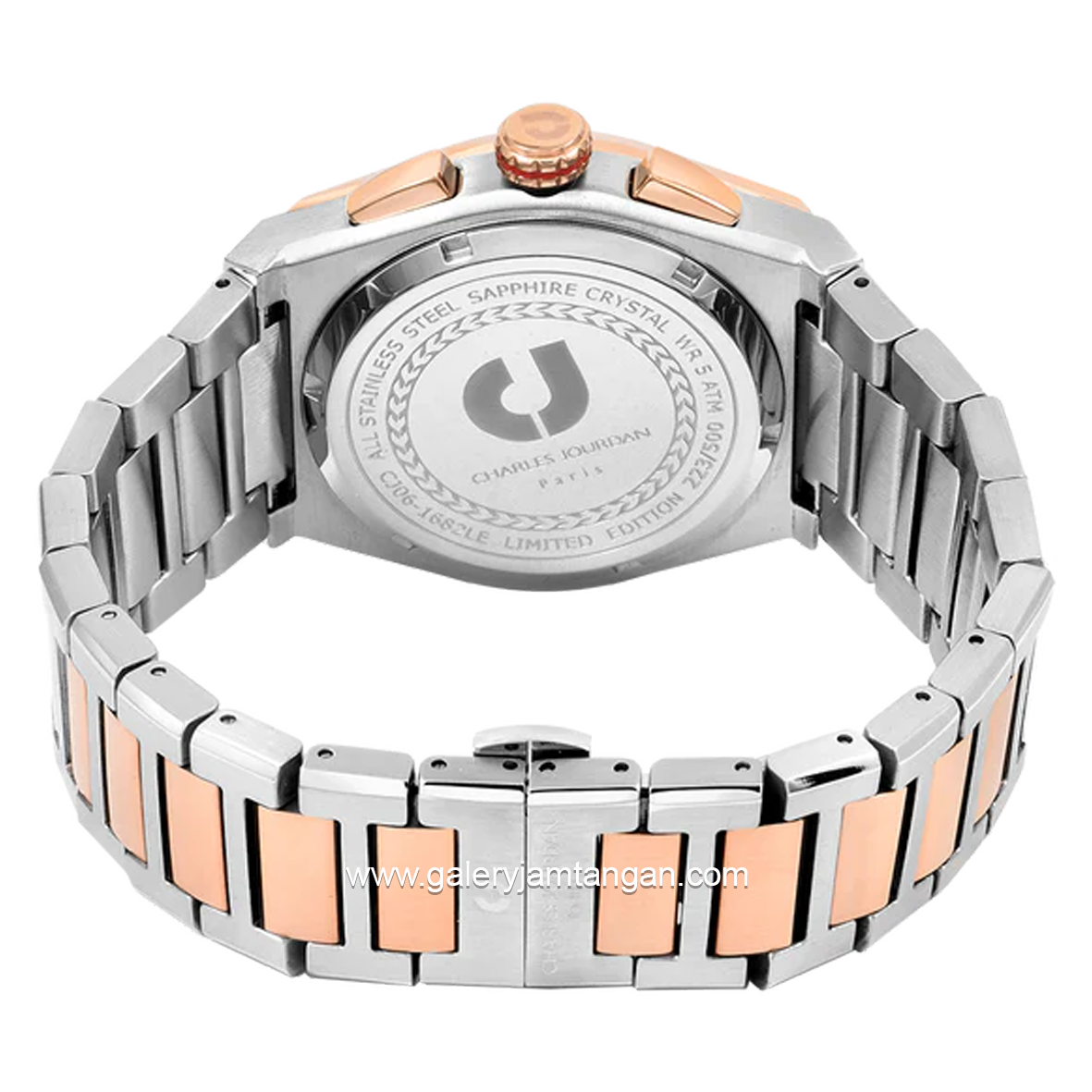 CHARLES JOURDAN CJ06-1692LE Watch Limited Edition Silver Combinasi Rosegold Dial Green