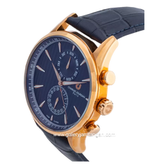 CHARLES JOURDAN CJ1049-1582M Watch Navy Rosegold Leather Strap