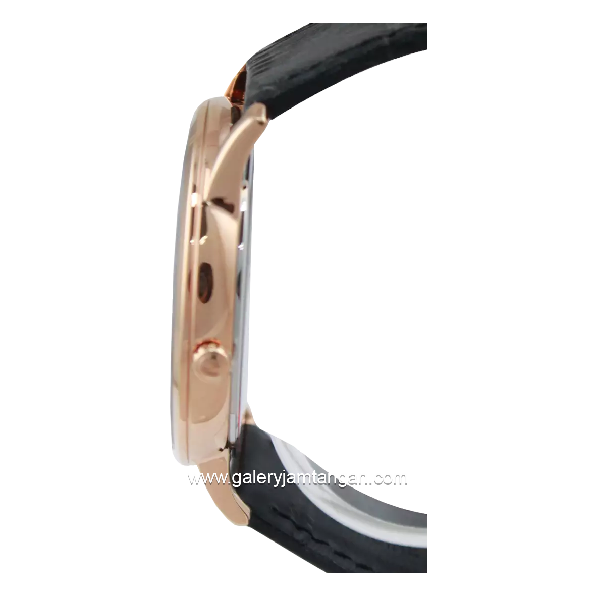 CHARLES JOURDAN CJ1053-1532M Black Rosegold Leather Strap