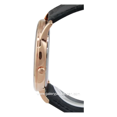 CHARLES JOURDAN CJ1053-1532M Black Rosegold Leather Strap