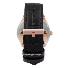 CHARLES JOURDAN CJ1053-1532M Black Rosegold Leather Strap