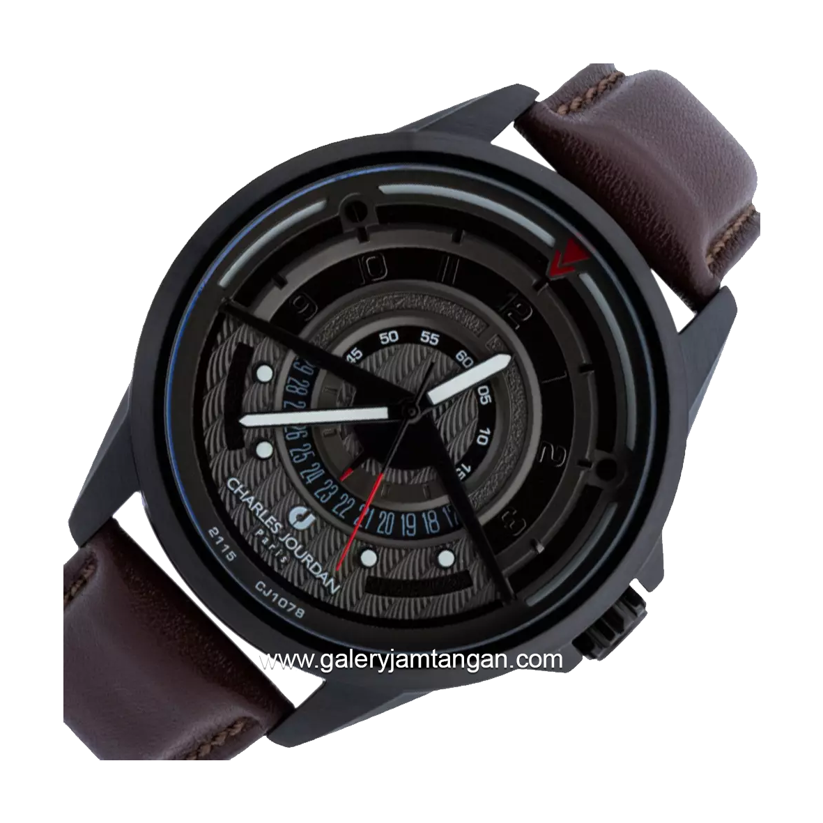 CHARLES JOURDAN CJ1078-1775 Brown Black Leather Strap