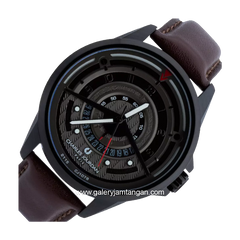 CHARLES JOURDAN CJ1078-1775 Brown Black Leather Strap
