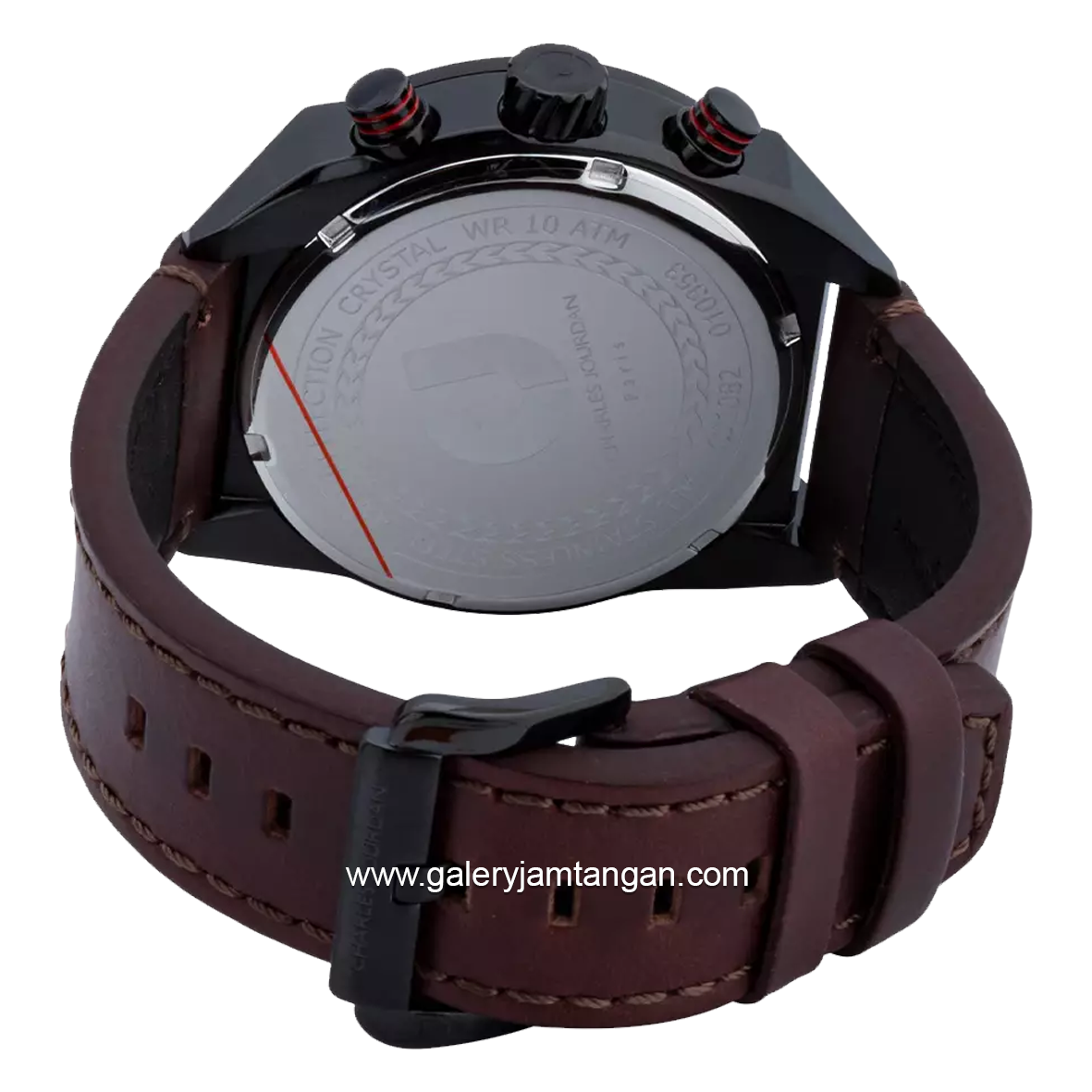 CHARLES JOURDAN CJ1082-1732C Brown Black Leather Strap