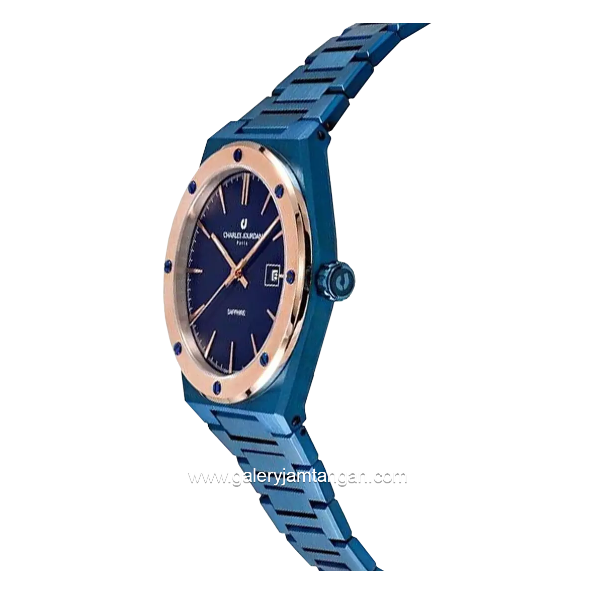 CHARLES JOURDAN CJ1096-1882G Blue Rosegold Stainless Steel
