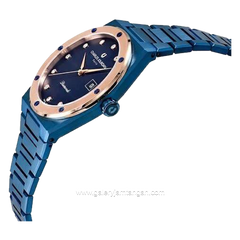 CHARLES JOURDAN CJ1096-1887D Blue Rosegold Diamond Stainless Steel Strap