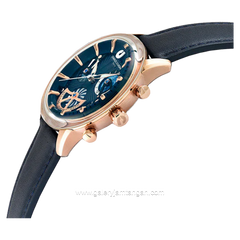 CHARLES JOURDAN CJ1099-1582C Blue Rosegold Chronograph Leather Strap
