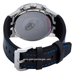 CHARLES JOURDAN CJ1102-1312C Watch Black Silver Chronograph Leather With Rubber Strap