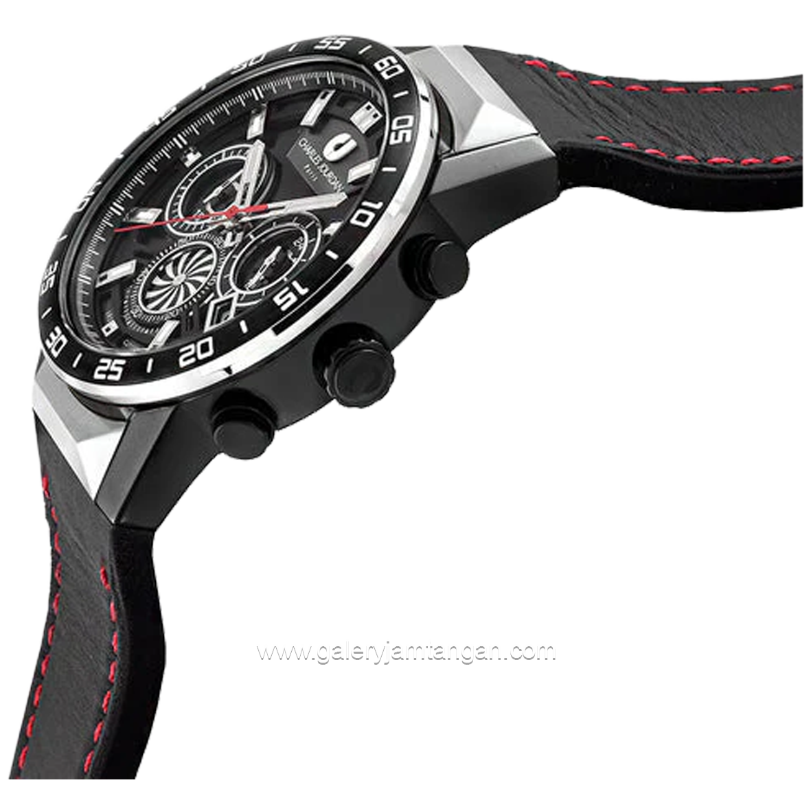 CHARLES JOURDAN CJ1102-1732C Black Silver Chronograph Dial Black