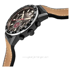 CHARLES JOURDAN CJ1102-1742C Watch Brown Black Chronograph Leather With Rubber Strap