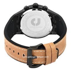 CHARLES JOURDAN CJ1102-1742C Watch Brown Black Chronograph Leather With Rubber Strap