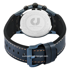 CHARLES JOURDAN CJ1102-1882C Blue Combinasi Black Chronograph Leather With Rubber Strap