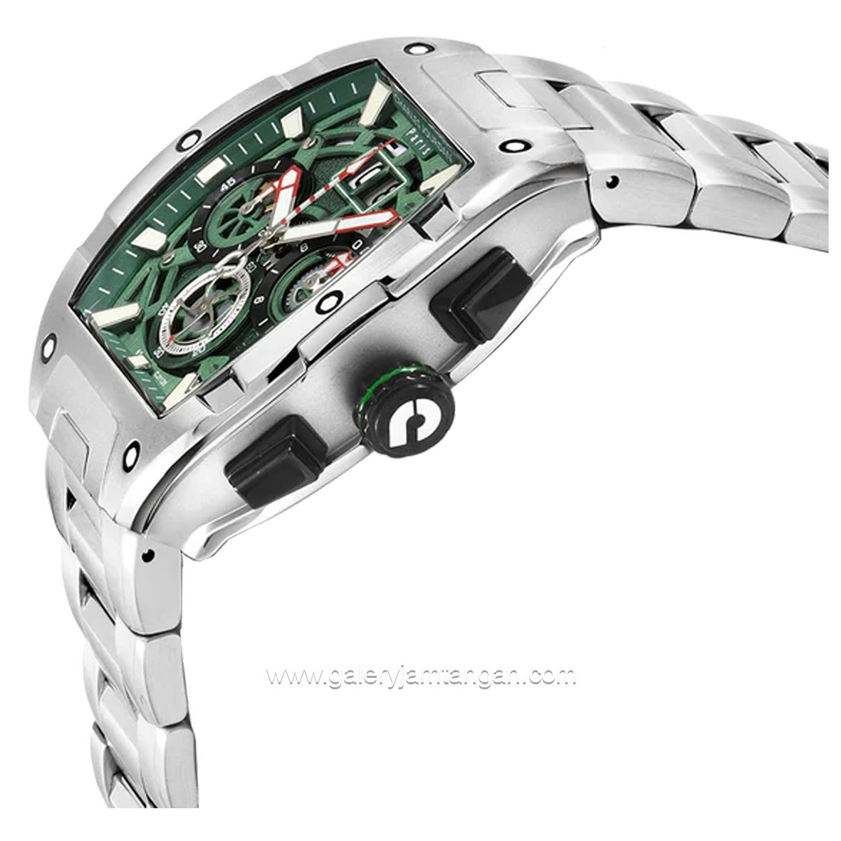 CHARLES JOURDAN CJ1120-1392C Silver Dial Green Stainless Steel