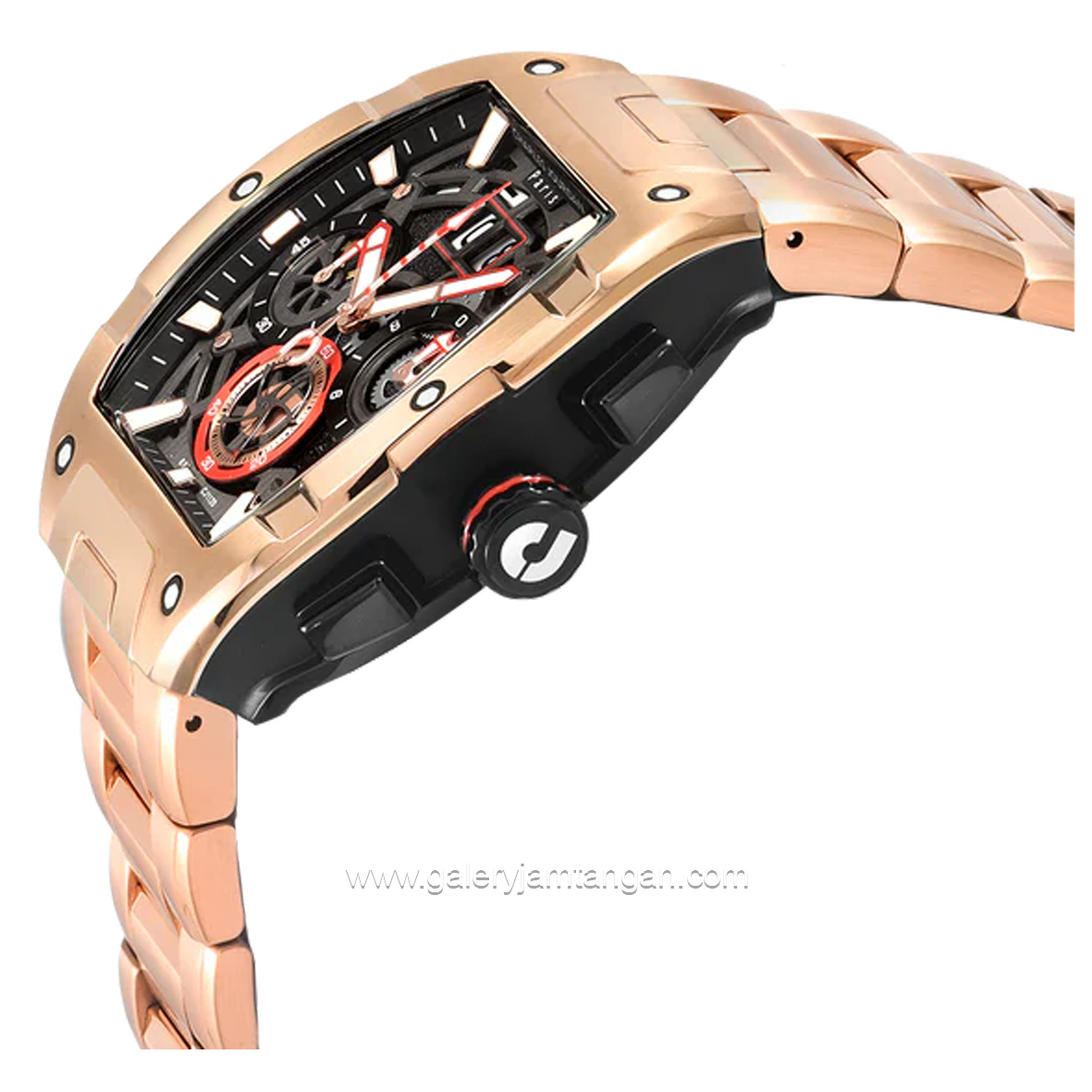 CHARLES JOURDAN CJ1120-1732C Rosegold Dial Black Stainless Steel