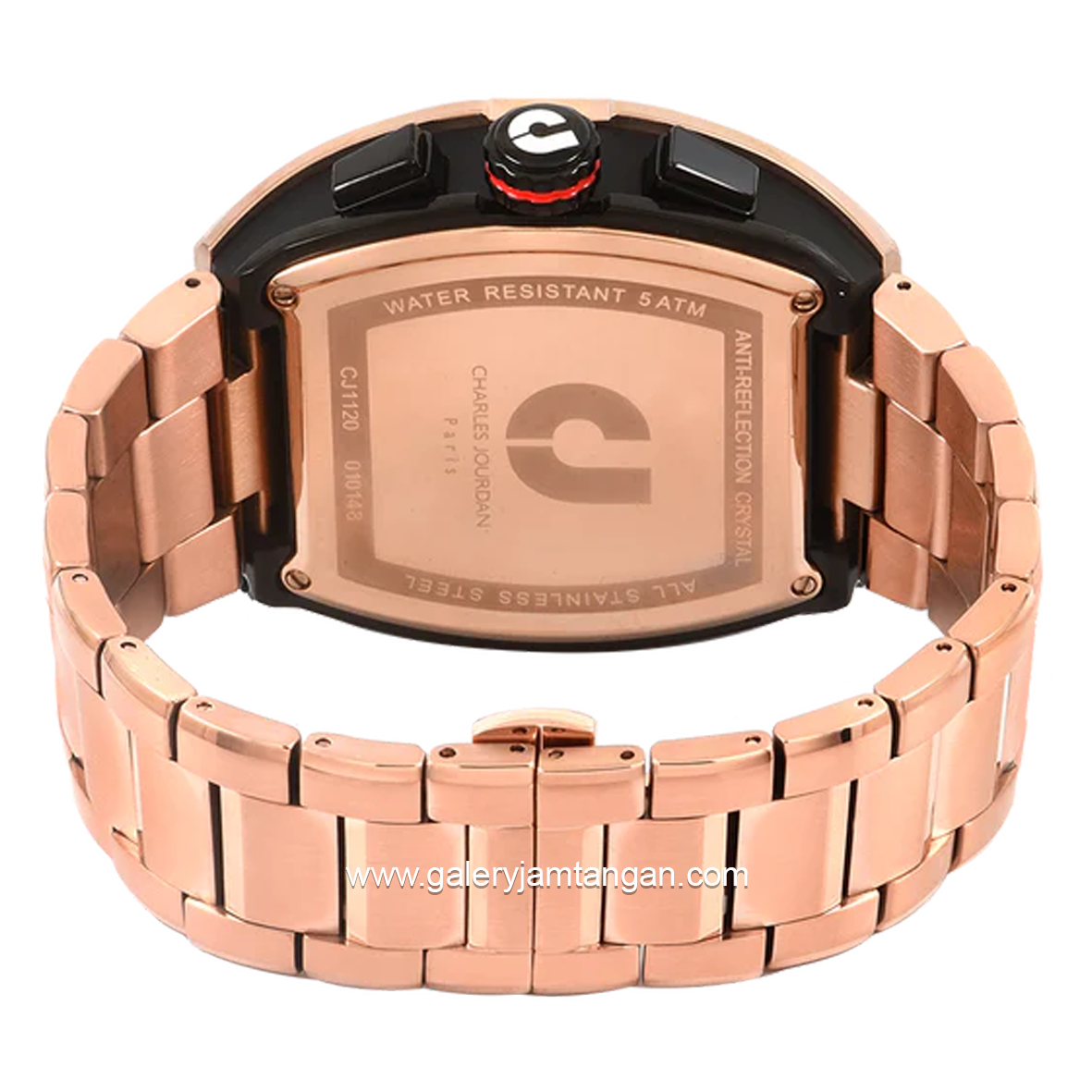 CHARLES JOURDAN CJ1120-1732C Rosegold Dial Black Stainless Steel