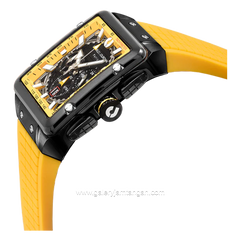 CHARLES JOURDAN CJ1122-1722C Watch Yellow Chronograph Silicone Strap