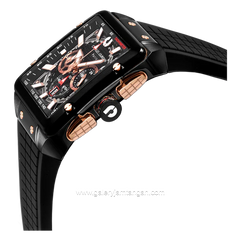 CHARLES JOURDAN CJ1122-1732C Watch Black List Rosegold Chronograph Silicone Strap