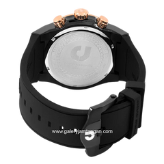 CHARLES JOURDAN CJ1123-1032C Black Rosegold Rubber Strap