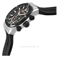 CHARLES JOURDAN CJ1123-1332C Black Silver Rubber Strap