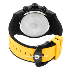 CHARLES JOURDAN CJ1123-1722C Watch Yellow Dial Black Chronograph Silicone Strap