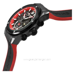 CHARLES JOURDAN CJ1123-1762C Watch Red Dial Black Chronograph Silicone Strap