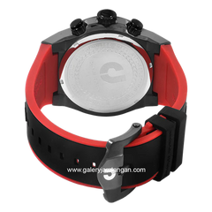 CHARLES JOURDAN CJ1123-1762C Watch Red Dial Black Chronograph Silicone Strap