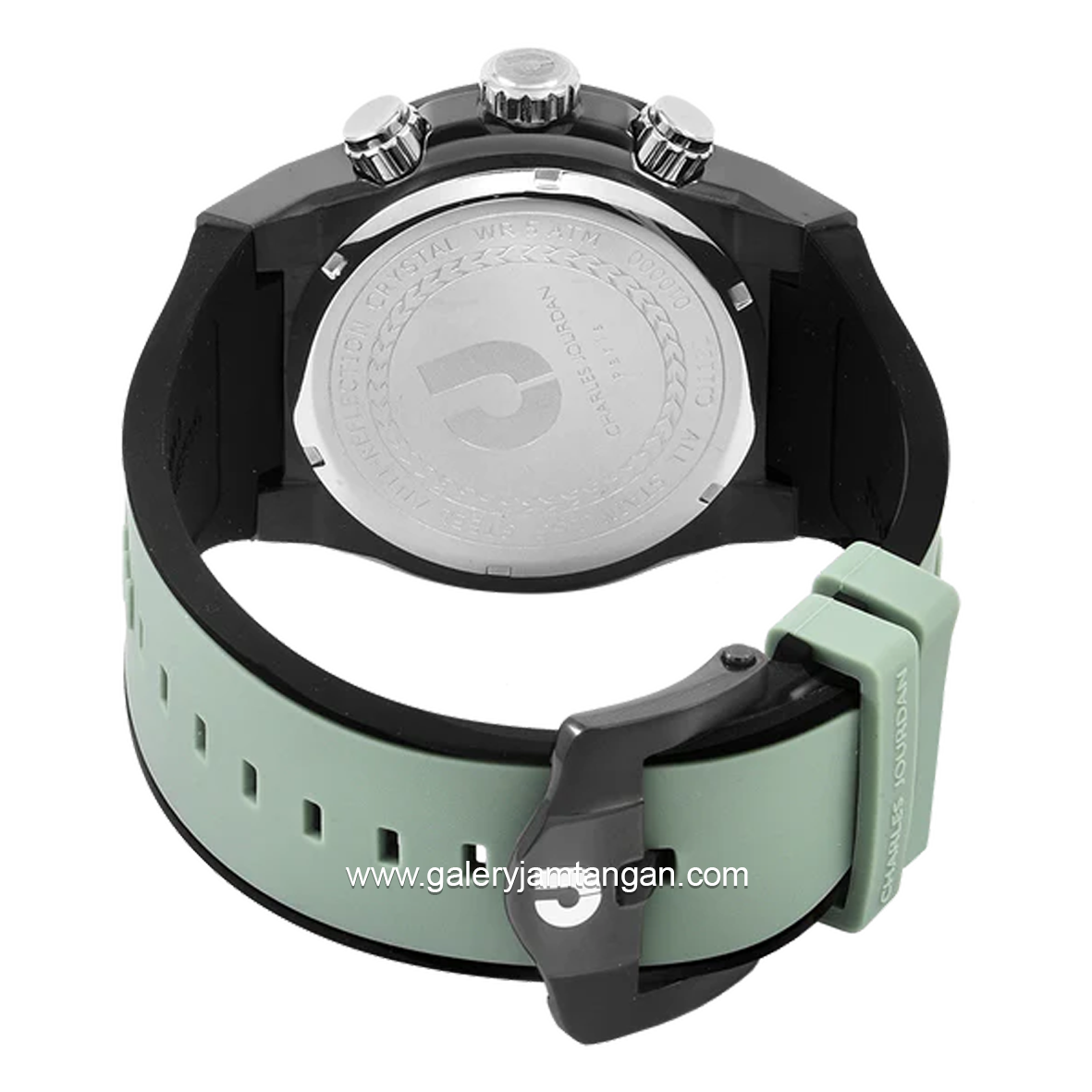 CHARLES JOURDAN CJ1123-1792C Watch Green Chronograph Silicone Strap