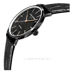 CHARLES JOURDAN CJ1124-1732 Black Silver Leather Strap