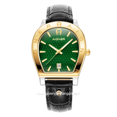 AIGNER CHIETI AGW.245004 Black Leather Dial Green Watch Swiss Made