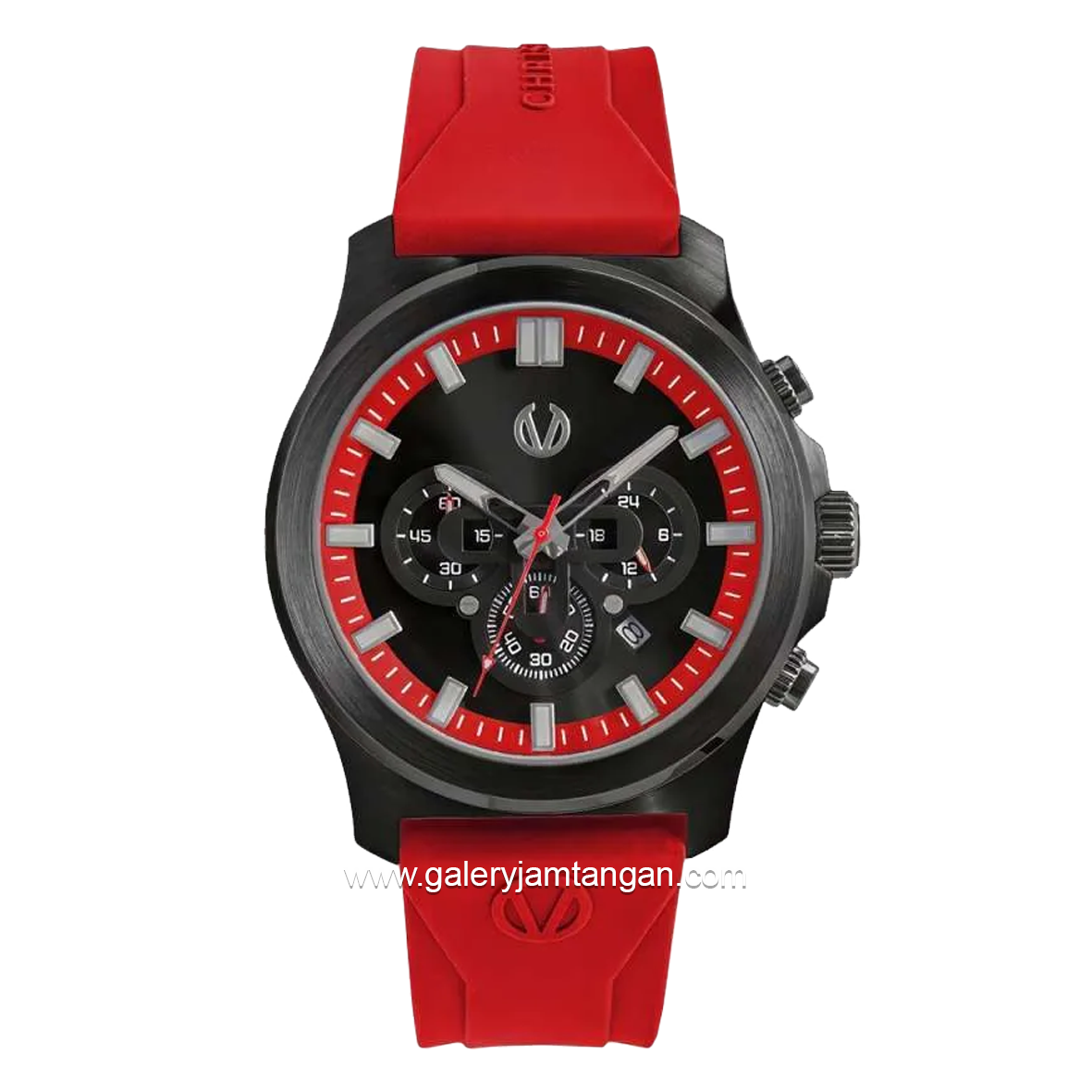 CHRIST VERRA REVSPORT CV 12153G-36 BLK/RED Red Dial Black Rubber Strap