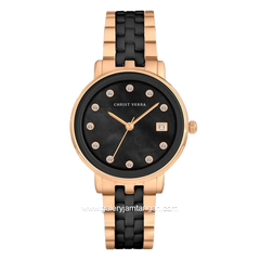 CHRIST VERRA AVELYN CV 511924L-58 BLK/MOP Black Rosegold Stainless Steel