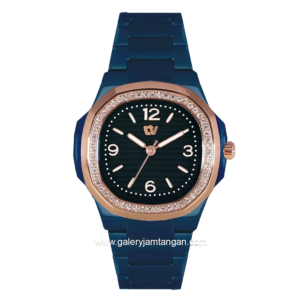 CHRIST VERRA CV 1017088L-1J BLU Navy Rose Gold Stainless Steel