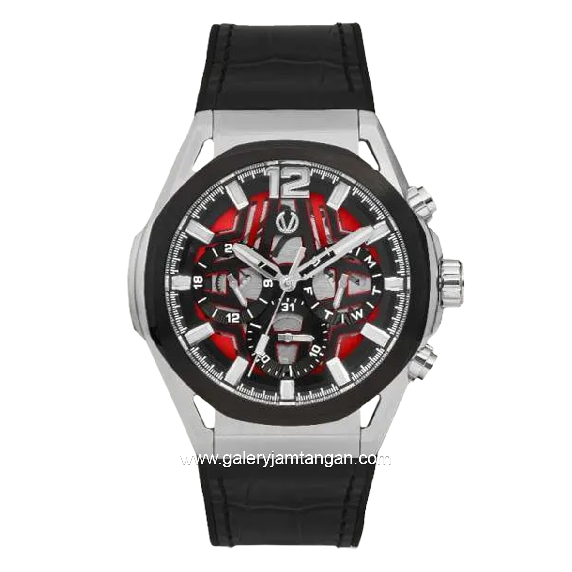 CHRIST VERRA CAVALLE CV 109013G-30 BLK Black Silver Leather Strap