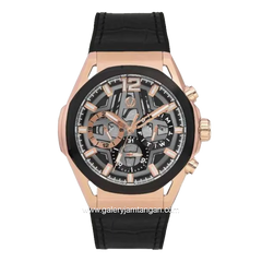 CHRIST VERRA CAVALLE CV 109013G-38 BLK Chronograph Black Rosegold Leather Strap