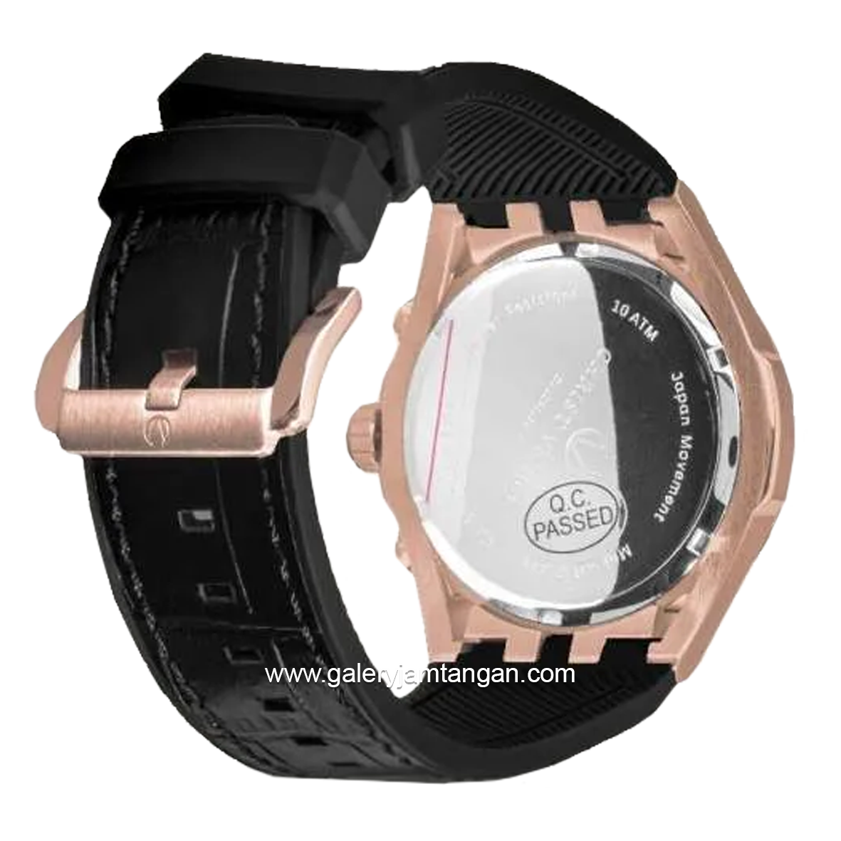 CHRIST VERRA CAVALLE CV 109013G-38 BLK Chronograph Black Rosegold Leather Strap
