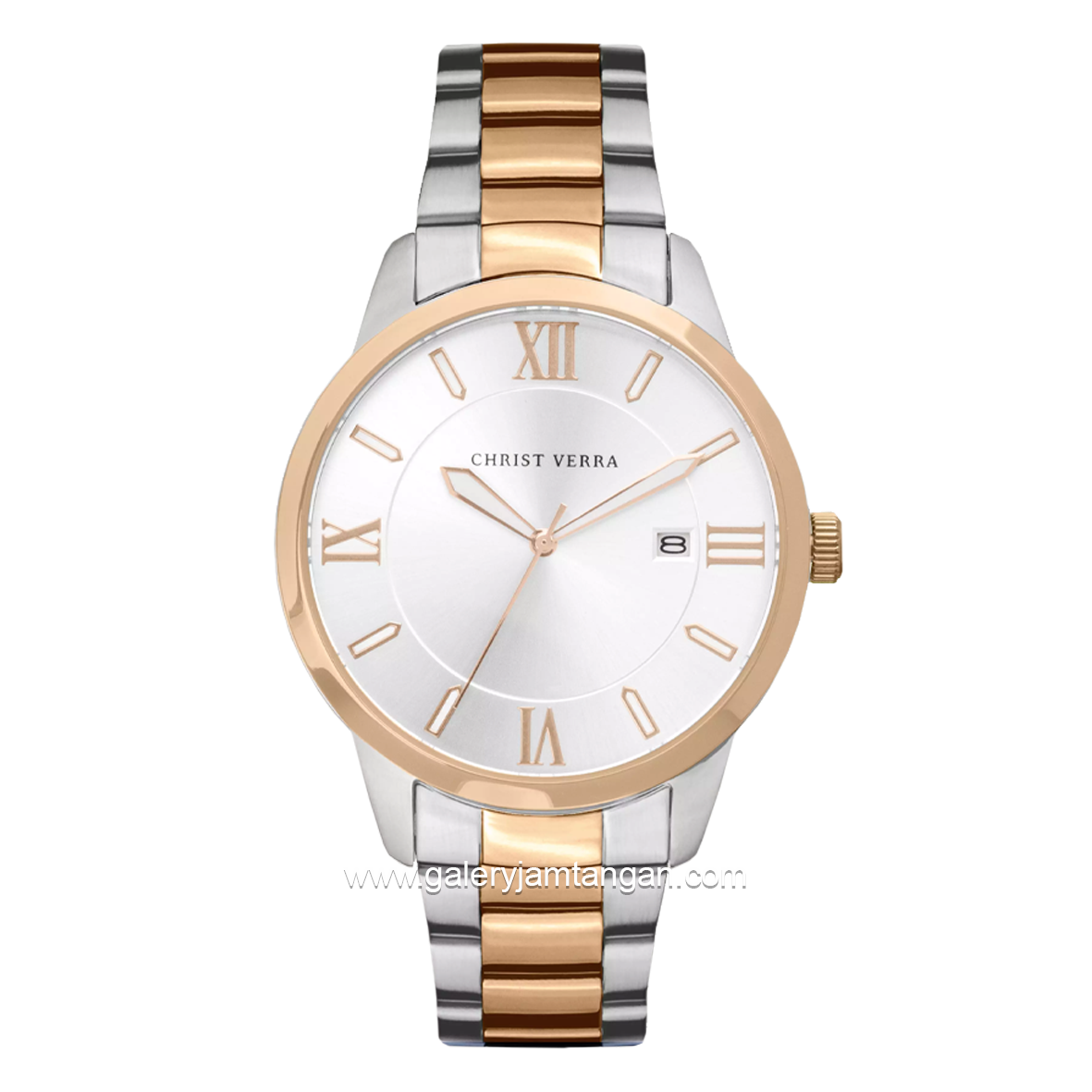 CHRIST VERRA CV 10639G-14 SLV Men's Watches Silver Rosegold Stainless Steel
