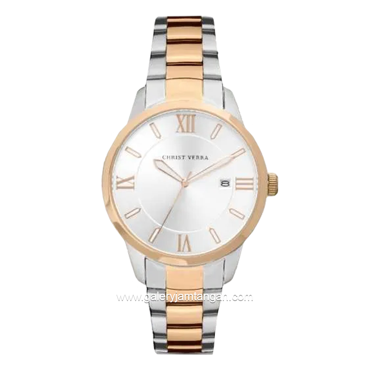 CHRIST VERRA CV 10639L-14 SLV Woman's Watches Silver Rosegold Stainless Steel