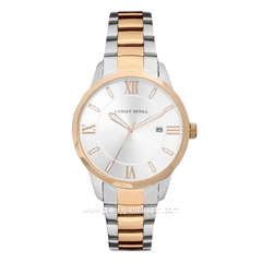 CHRIST VERRA CV 10639L-14 SLV Woman's Watches Silver Rosegold Stainless Steel
