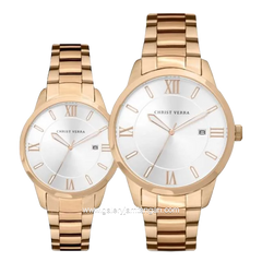 CHRIST VERRA CV 10639G-15 SLV & CV 10639L-15 SLV Rosegold Dial Silver Stainless Steel