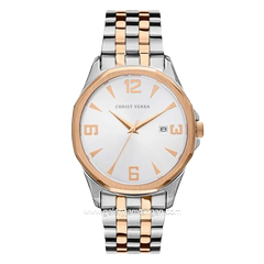 CHRIST VERRA CV 10641G-14 SLV Men Watches Silver Rosegold Stainless Steel